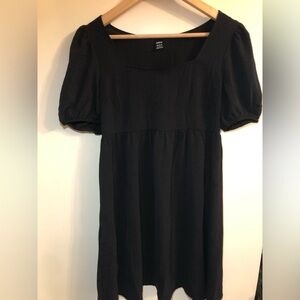 Shein Babydoll Black Short Sleeve Dress